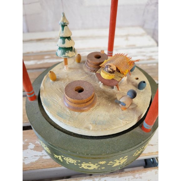 Thorens Jesus musical box vintage Joy to the world moving animated wooden antiqu - Picture 3 of 7